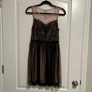 Pins & Needles Black and Pink Lace Dress